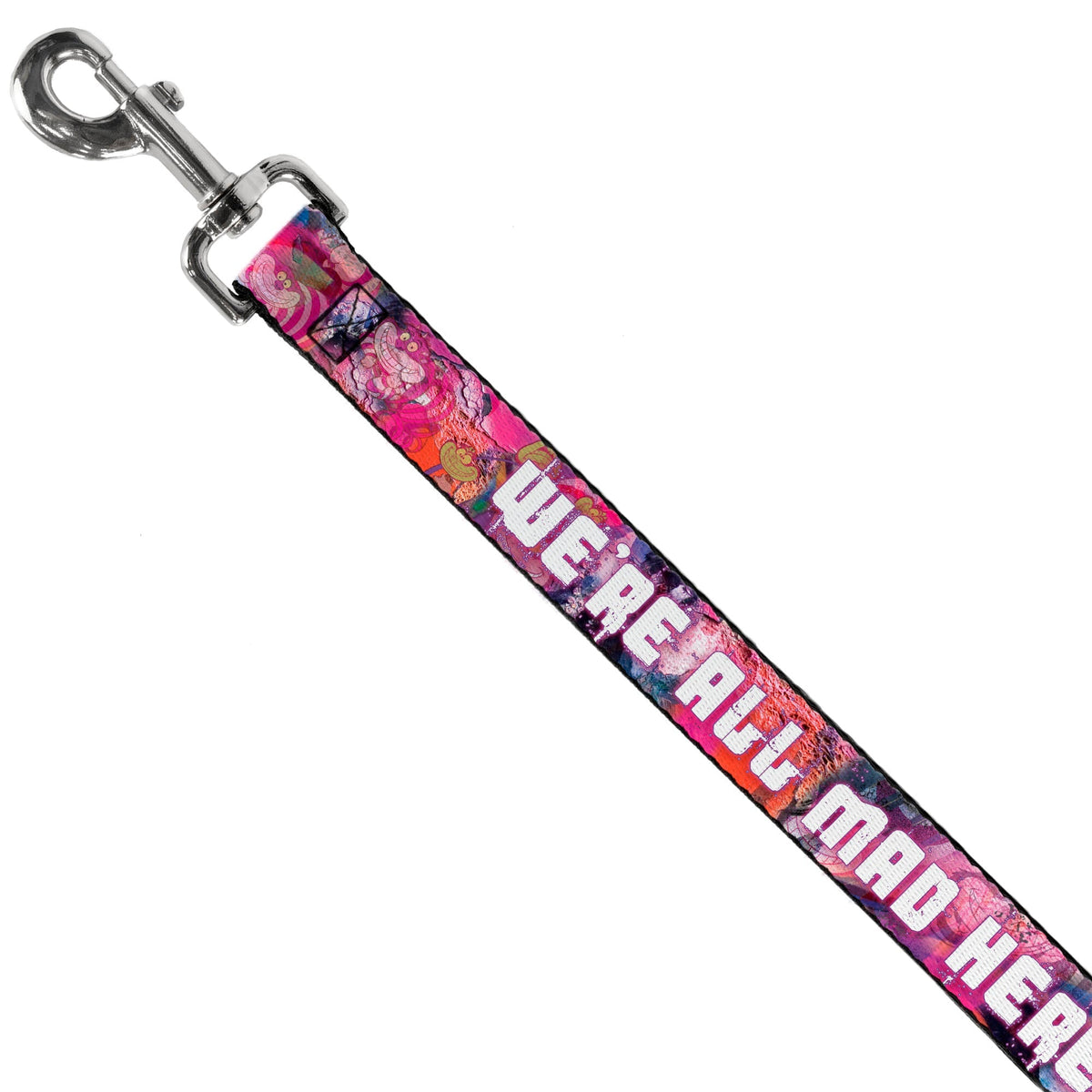 Dog Leash - Transparent Cheshire Cat Poses WERE ALL MAD HERE 