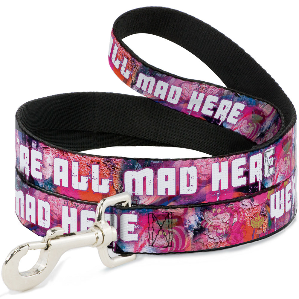 Dog Leash - Transparent Cheshire Cat Poses WERE ALL MAD HERE 