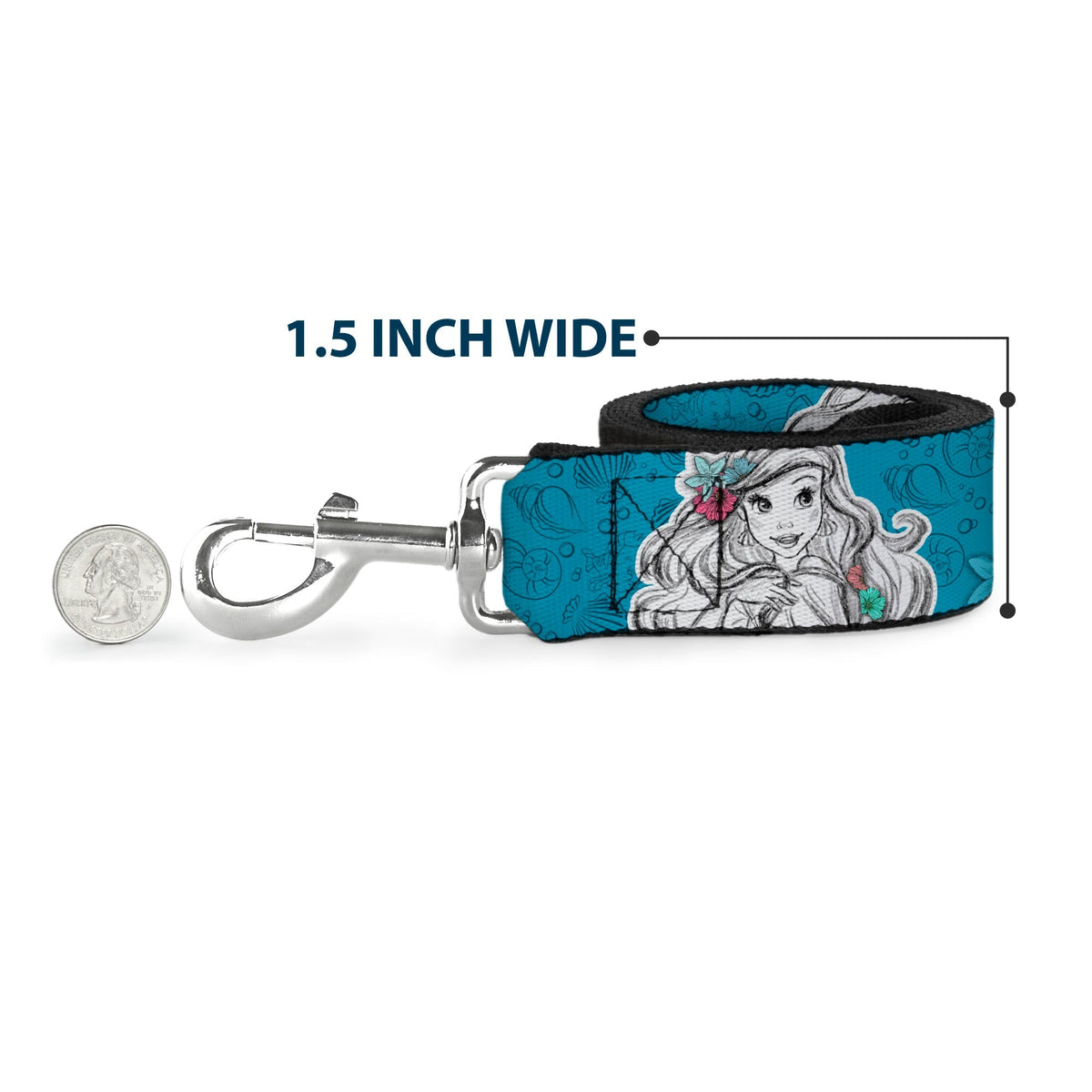 Dog Leash - Mickey Mouse Expressions Scattered Black/White 