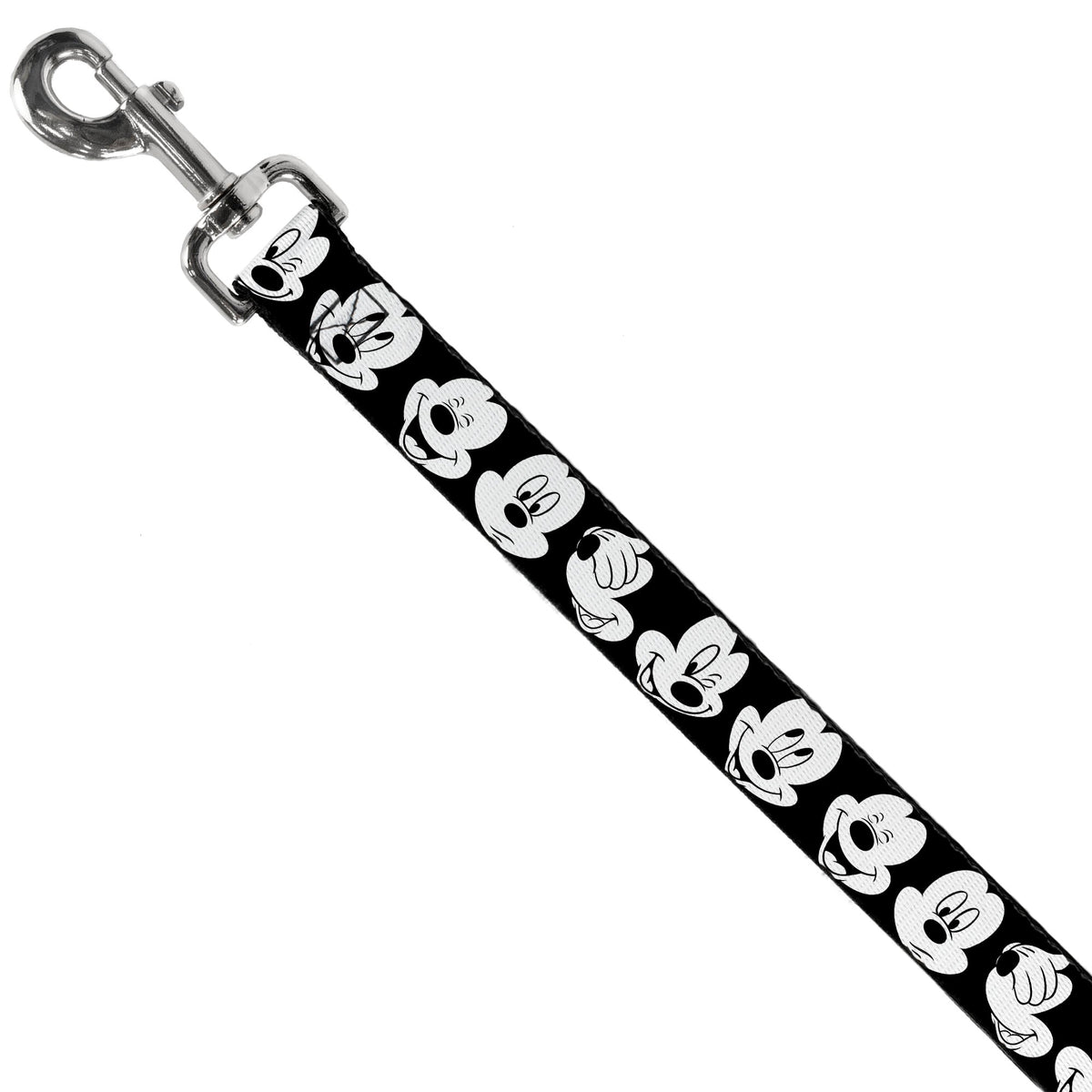 Dog Leash - Mickey Mouse Expressions CLOSE-UP Black/White 