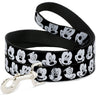 Dog Leash - Mickey Mouse Expressions CLOSE-UP Black/White