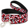 Dog Leash - Mickey Mouse Poses Scattered Red/Black/White