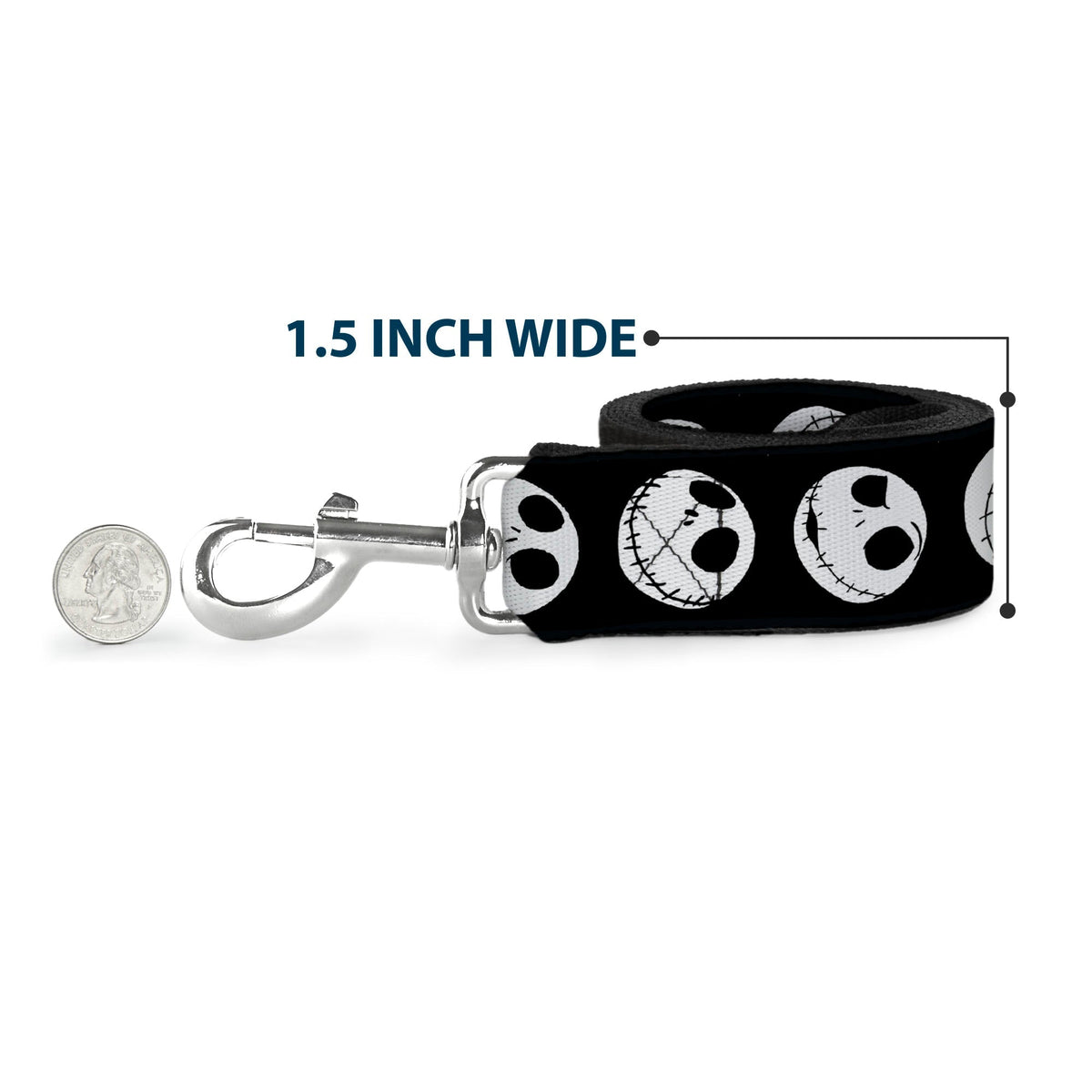Dog Leash - Mickey Mouse Expressions Stacked White/Black 