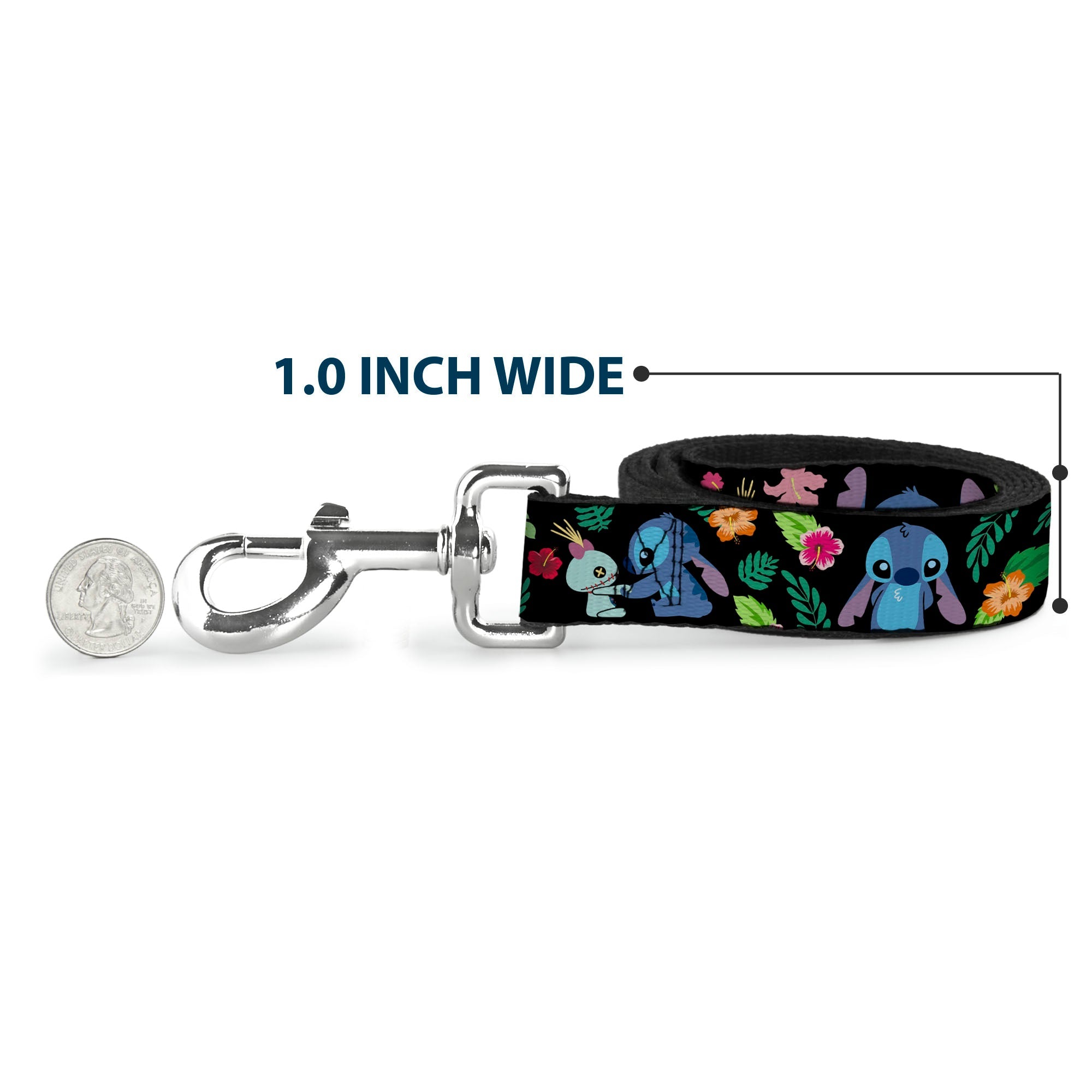 Dog Leash - Stitch & Scrump Poses/Tropical Flora 