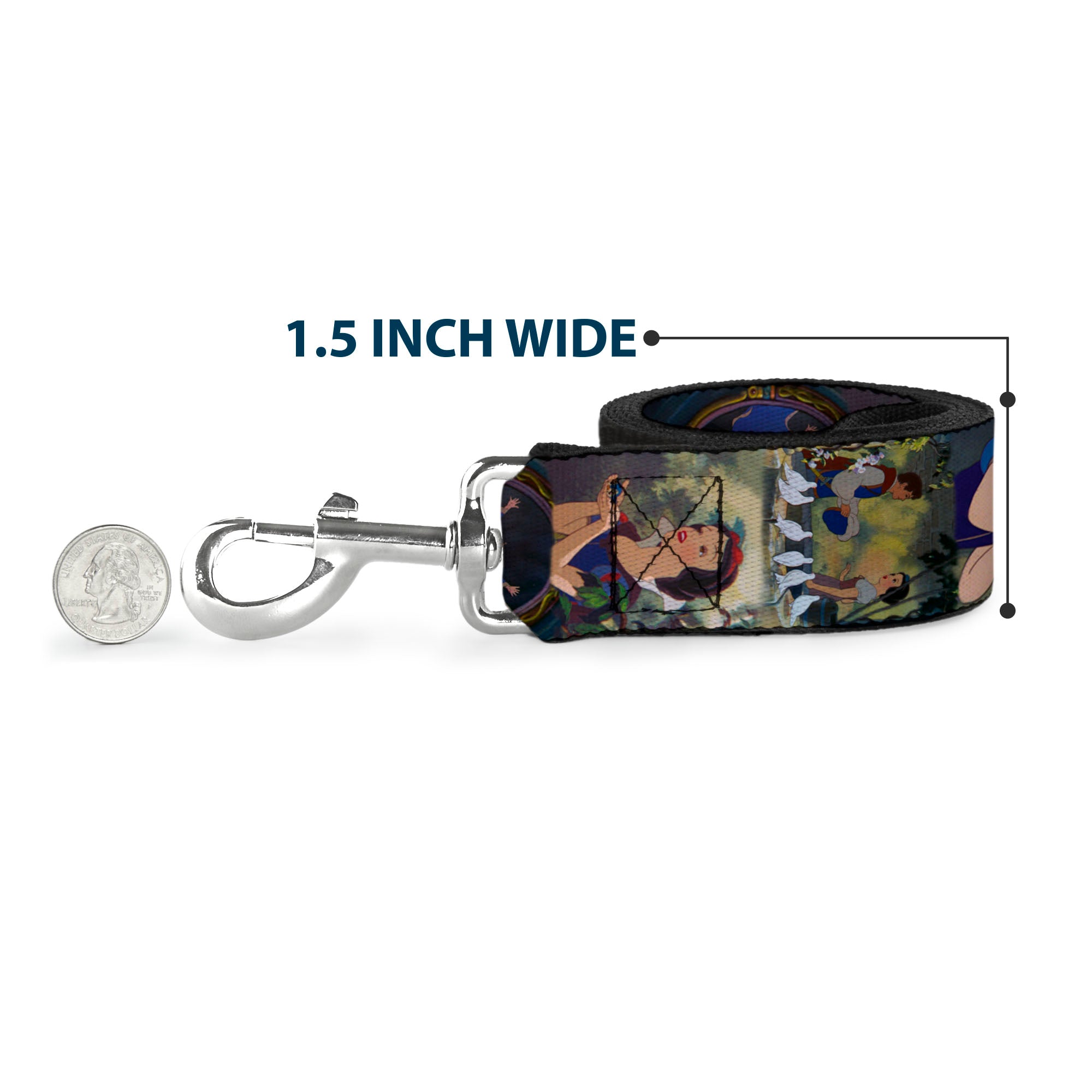 Dog Leash - Electric Stitch Poses Black/Neon Blue - HT Animal Supply