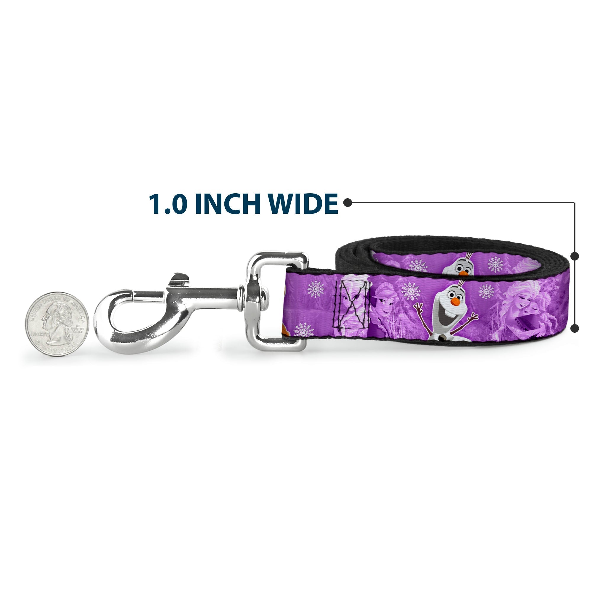 Dog Leash - Frozen Anna/Elsa/Olaf Poses/Scenes Purples