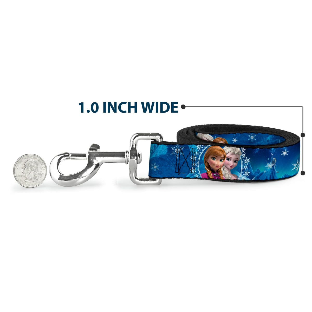 Dog Leash - Anna & Elsa Poses/Castle & Mountains Blues 