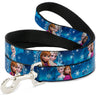 Dog Leash - Anna & Elsa Poses/Castle & Mountains Blues