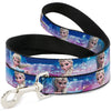 Buckle-Down Disney Frozen Elsa the Snow Queen & Castle & Snowy Mountains Blue-Pink Fade Dog Leash