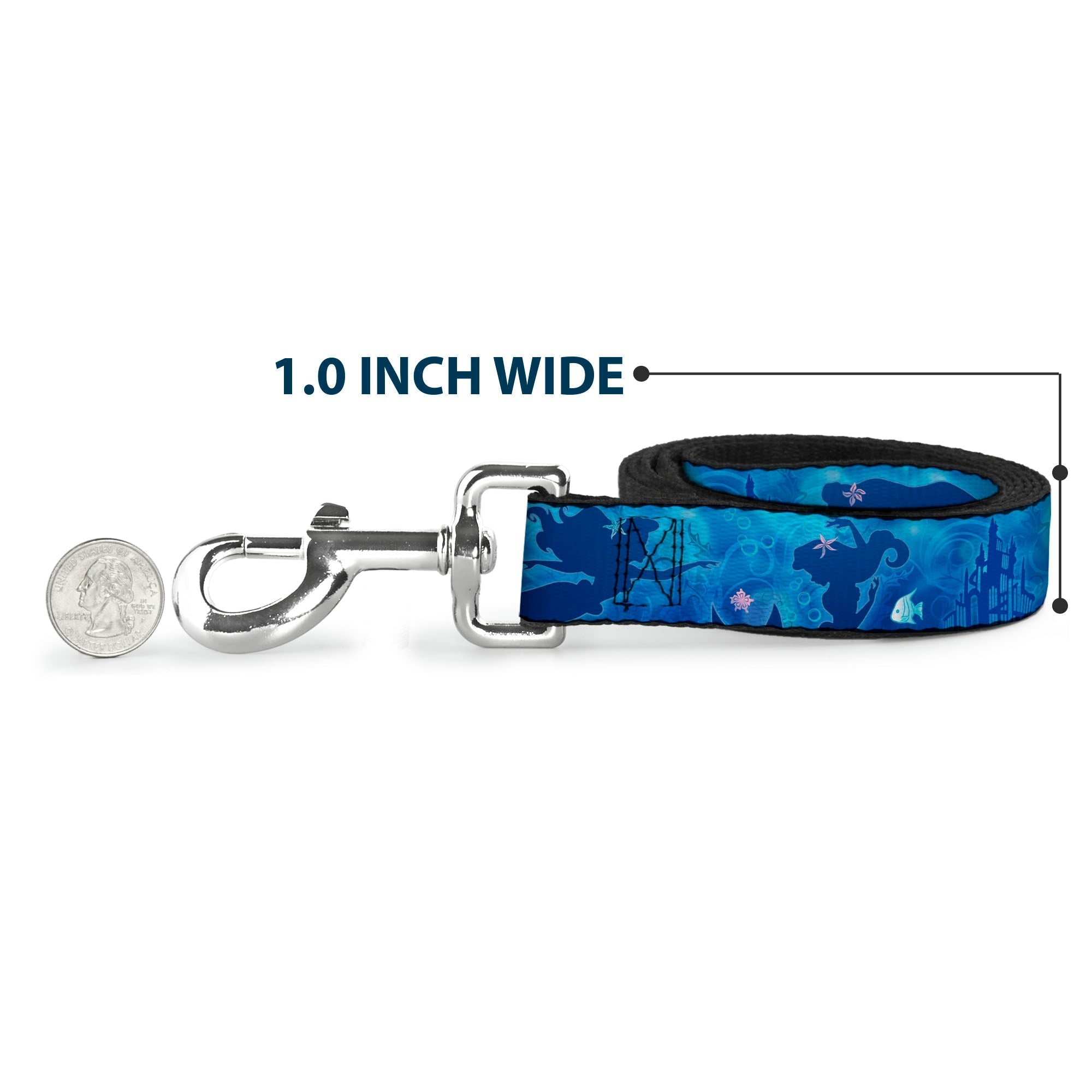 Dog Leash - Ariel Silhouette Poses/Castle Blues