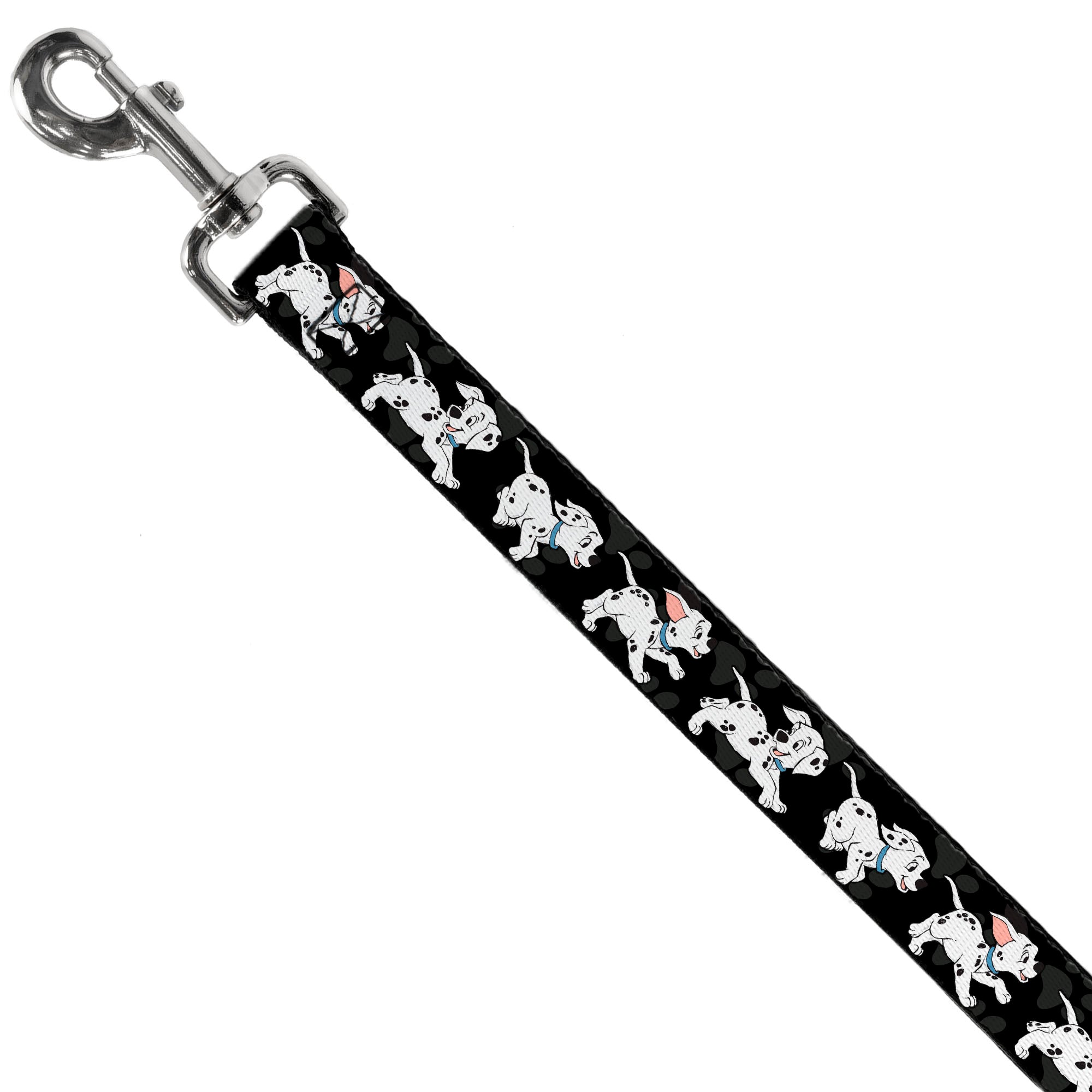 Dog Leash - Dalmatians Running/Paws Black/Gray/White/Black 