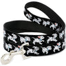 Dog Leash - Dalmatians Running/Paws Black/Gray/White/Black