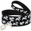 Buckle-Down Disney 101 Dalmatians Running & Paws Black/Gray/White Dog Leash