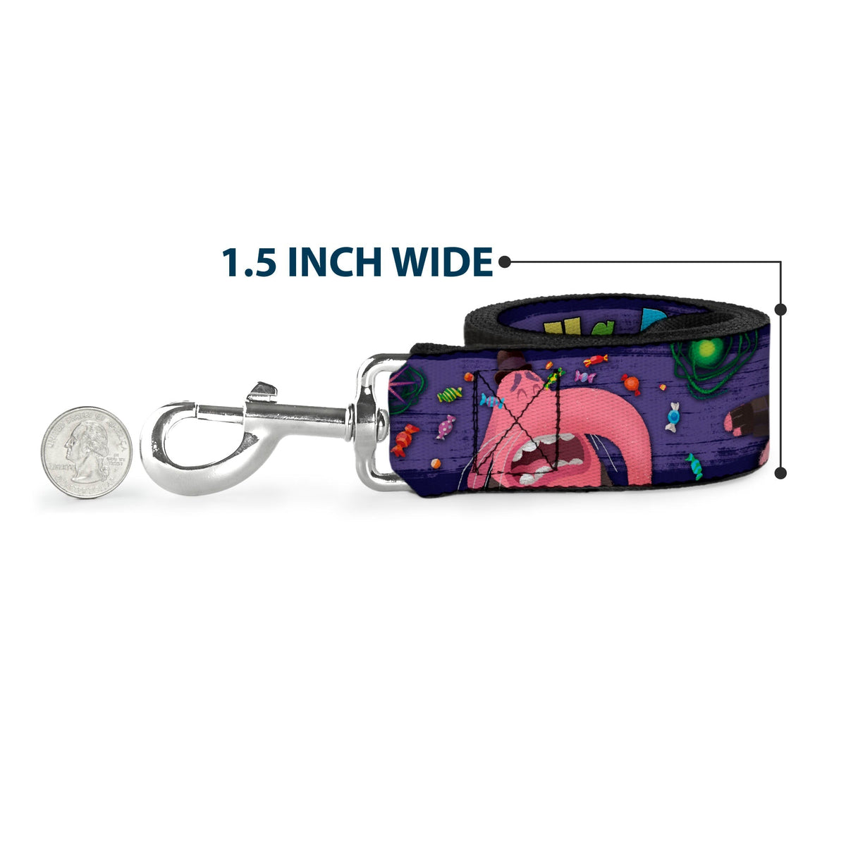 Dog Leash - Frozen Elsa Face/Action Pose/Snowflakes Blues/White 