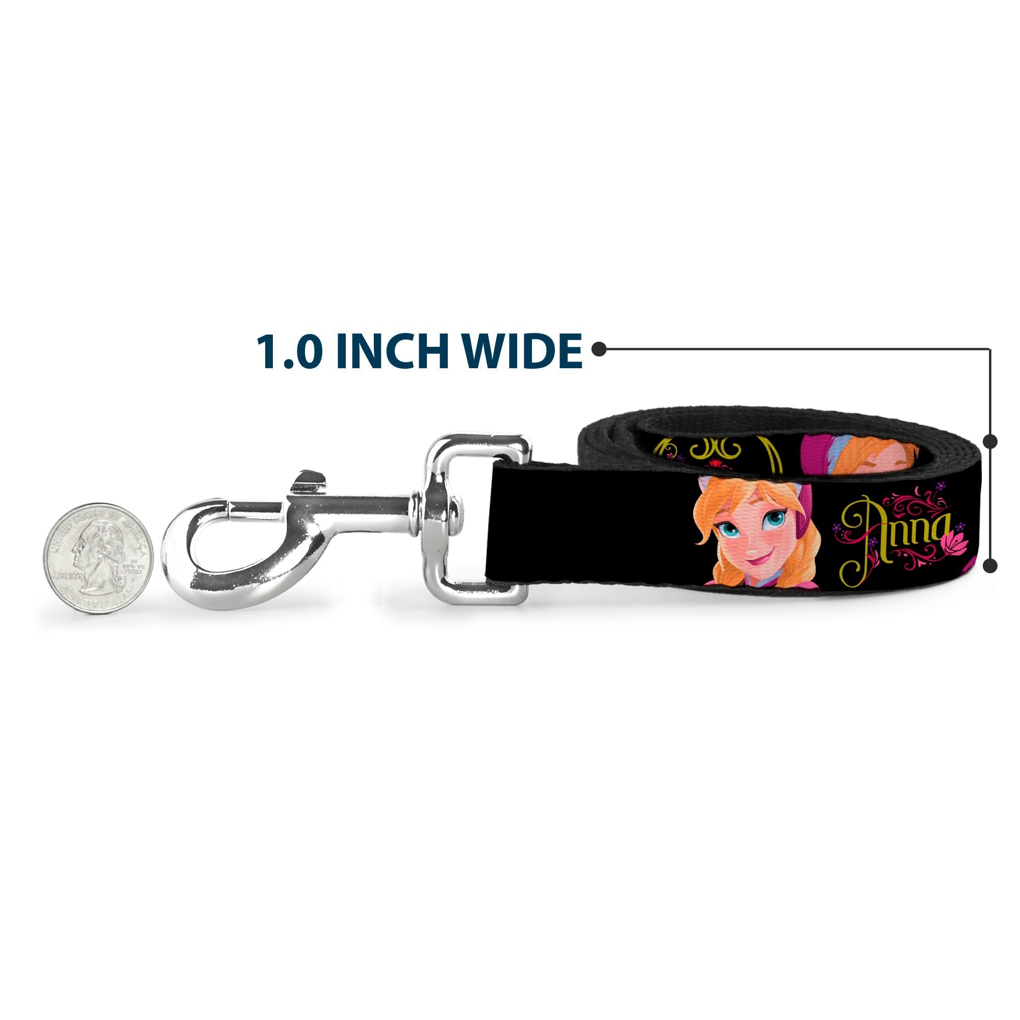 Dog Leash - ANNA Poses/Anna Monogram Heart Cameo Pinks/Yellow