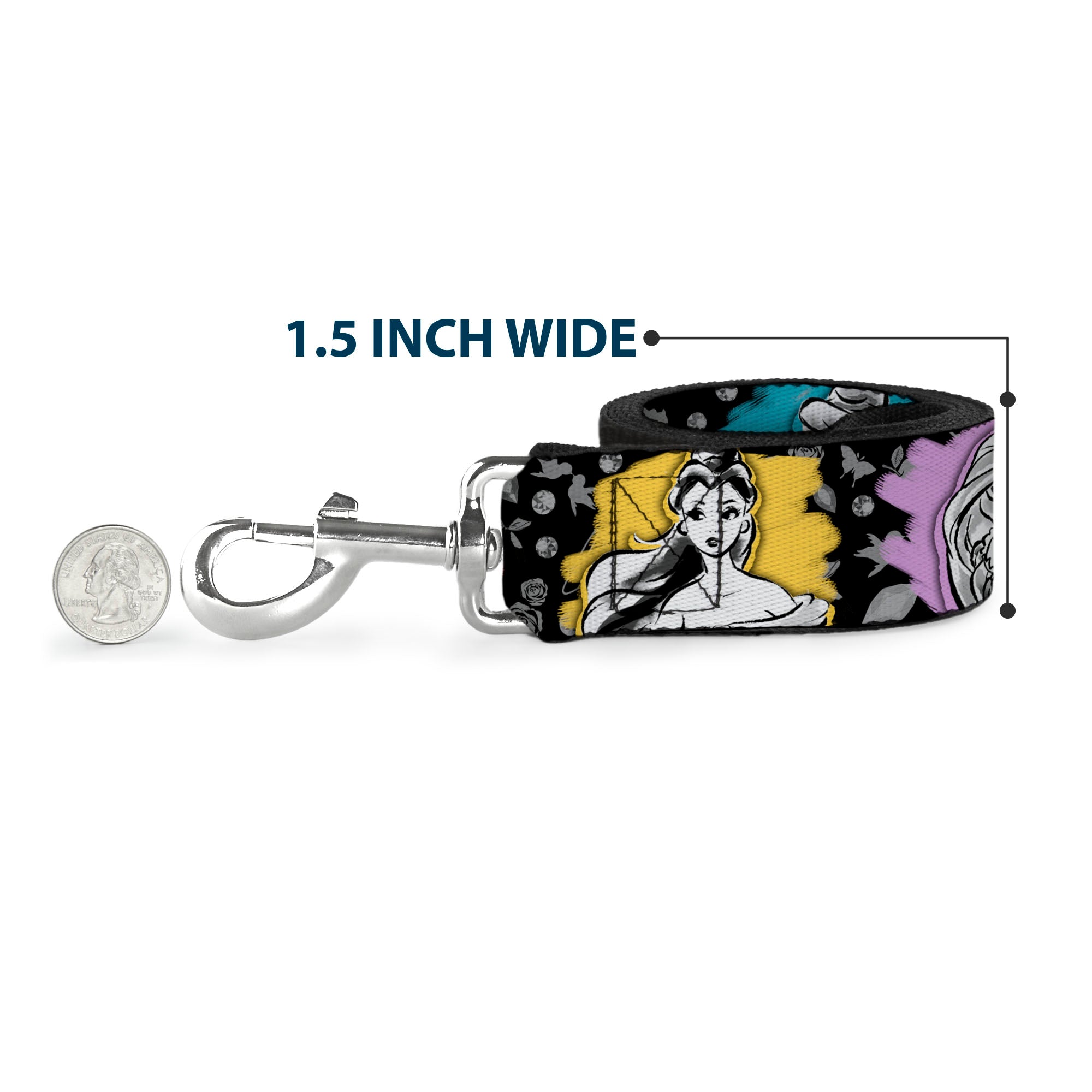 Dog Leash - ANNA Poses/Anna Monogram Heart Cameo Pinks/Yellow