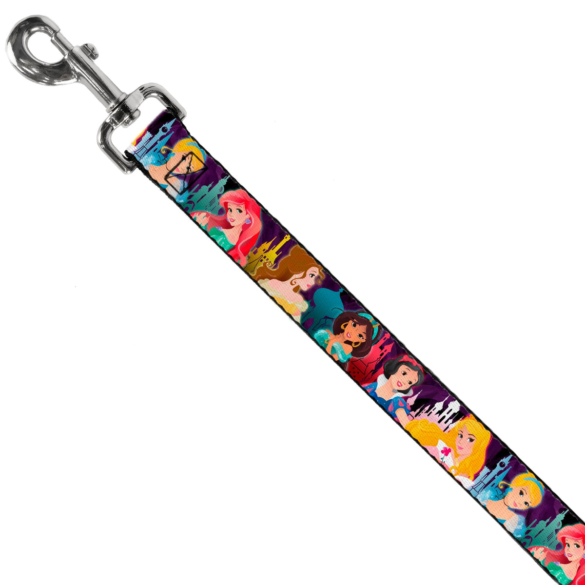 Dog Leash - Disney Princess Poses/Castle Silhouettes Purples/Multi Color 