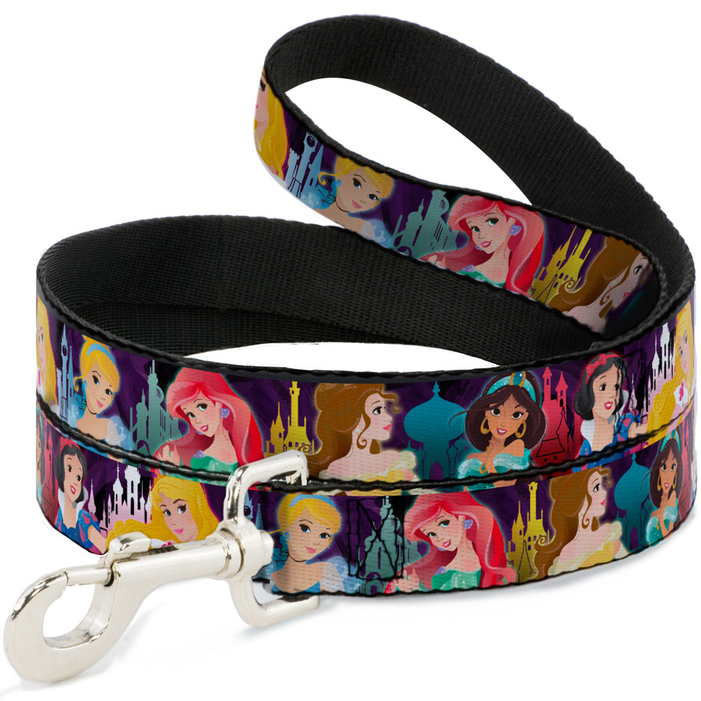 Dog Leash - Disney Princess Poses/Castle Silhouettes Purples/Multi Color 