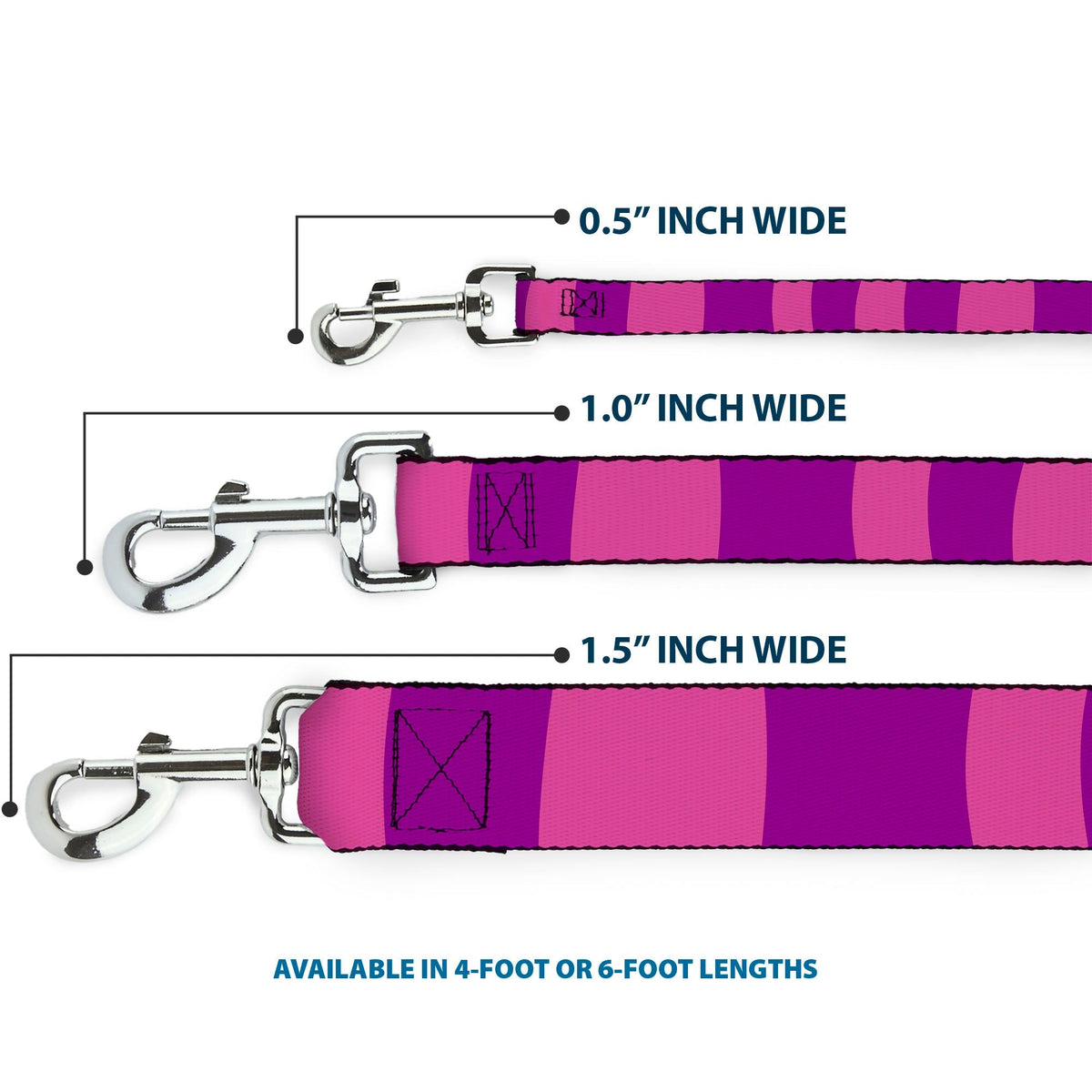Dog Leash - Cheshire Cat Stripe Pink/Purple 