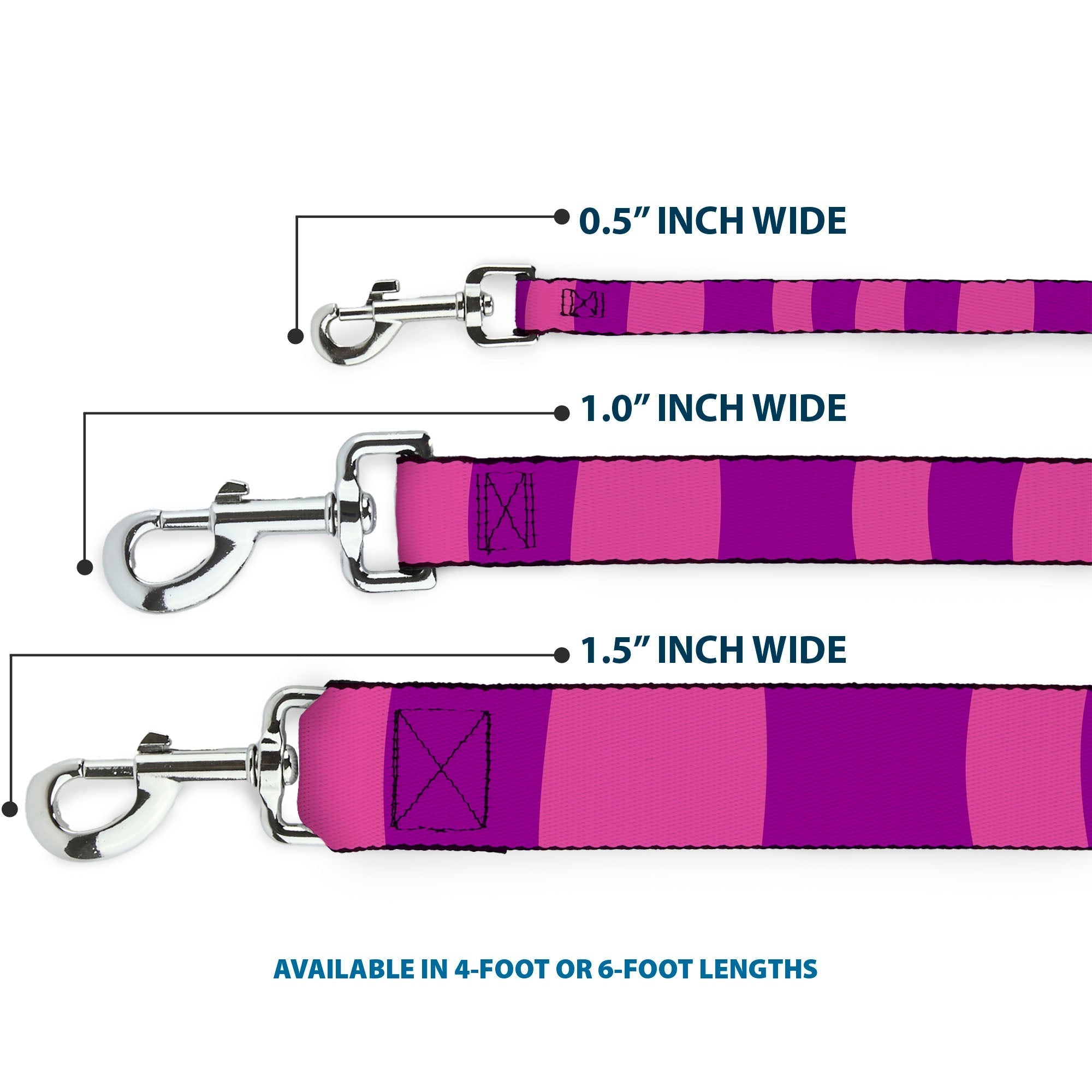 Dog Leash - Cheshire Cat Stripe Pink/Purple 