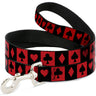 Dog Leash - Alice in Wonderland Card Suits Red/Black