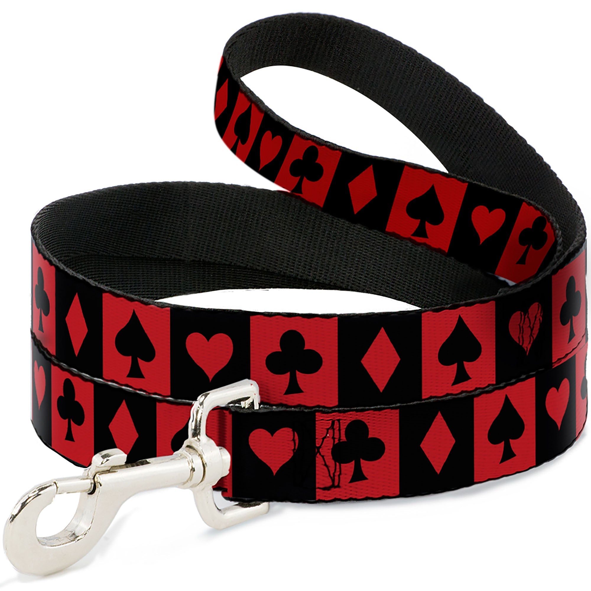 Dog Leash - Alice in Wonderland Card Suits Red/Black