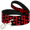 Dog Leash - Alice in Wonderland Card Suits Red/Black