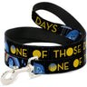 Dog Leash - Joy Poses/Rain ONE OF THOSE DAYS Black/Gray/Blues/Yellow