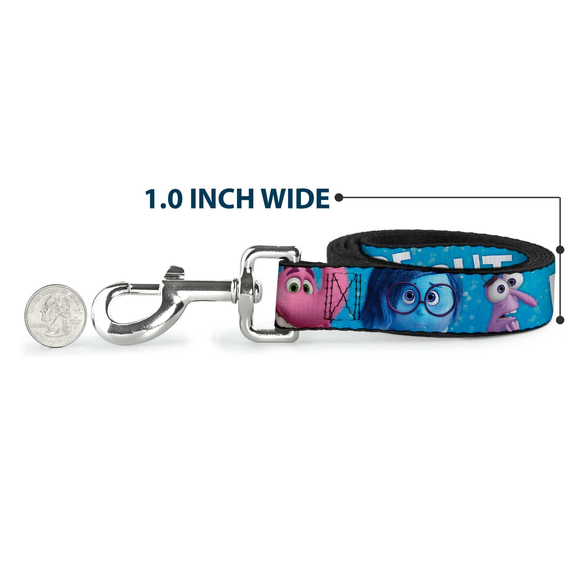Dog Leash - INSIDE OUT 6-Character Pose Sparkle Blue/White