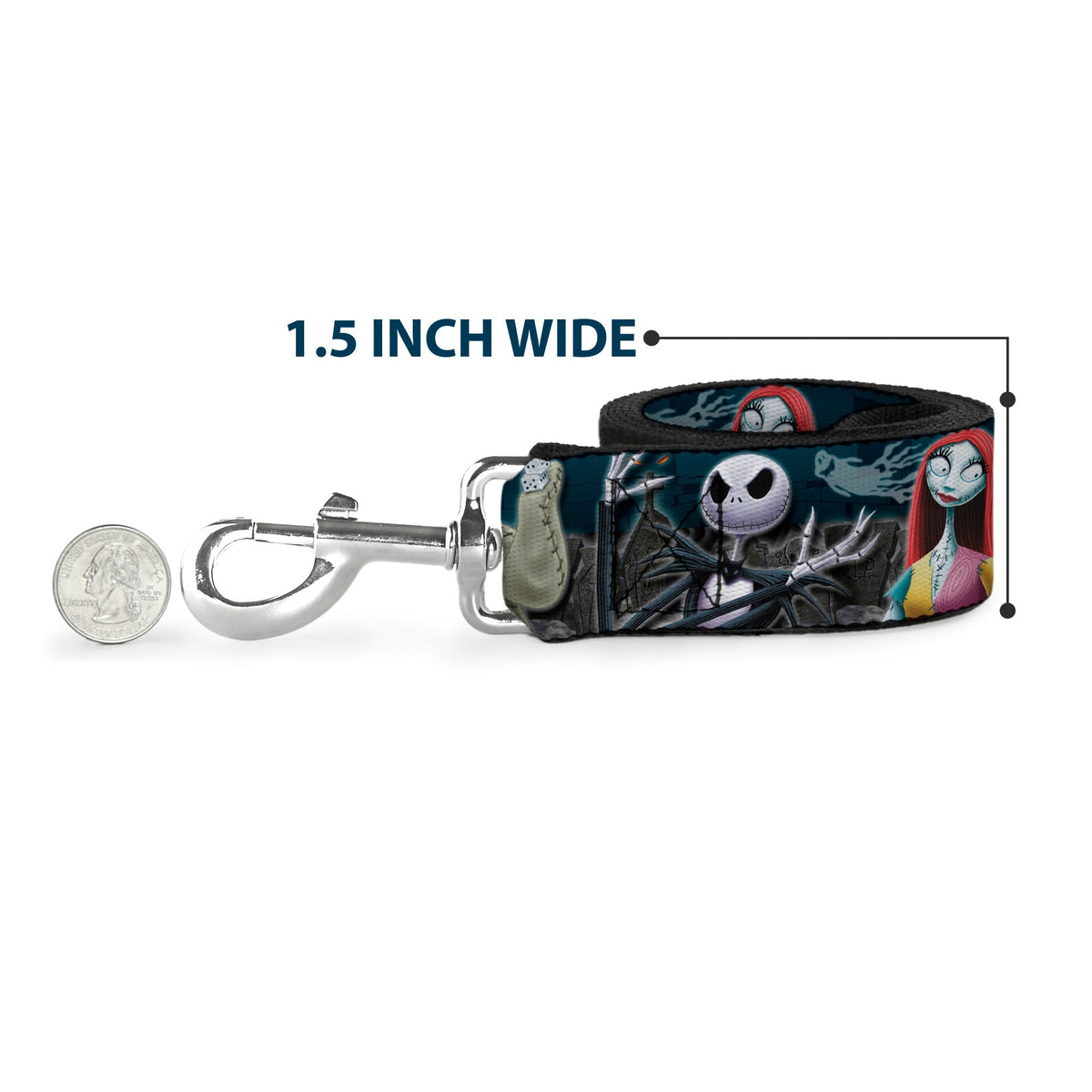Dog Leash - INSIDE OUT 6-Character Pose Sparkle Blue/White