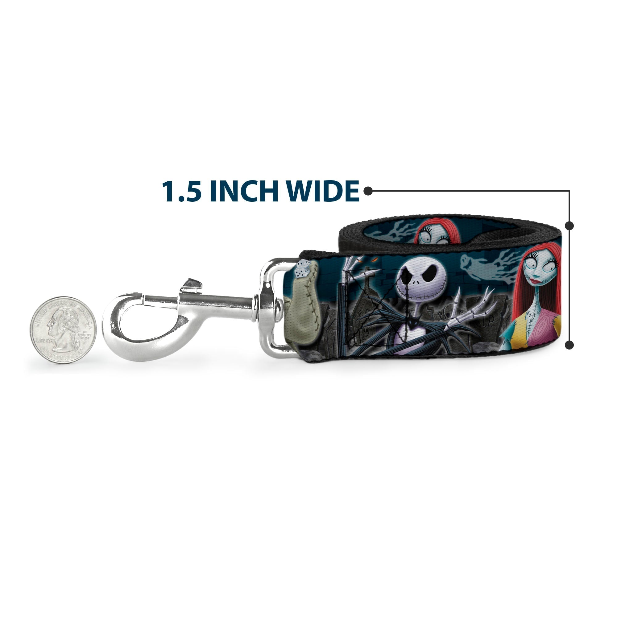Dog Leash - INSIDE OUT 6-Character Pose Sparkle Blue/White