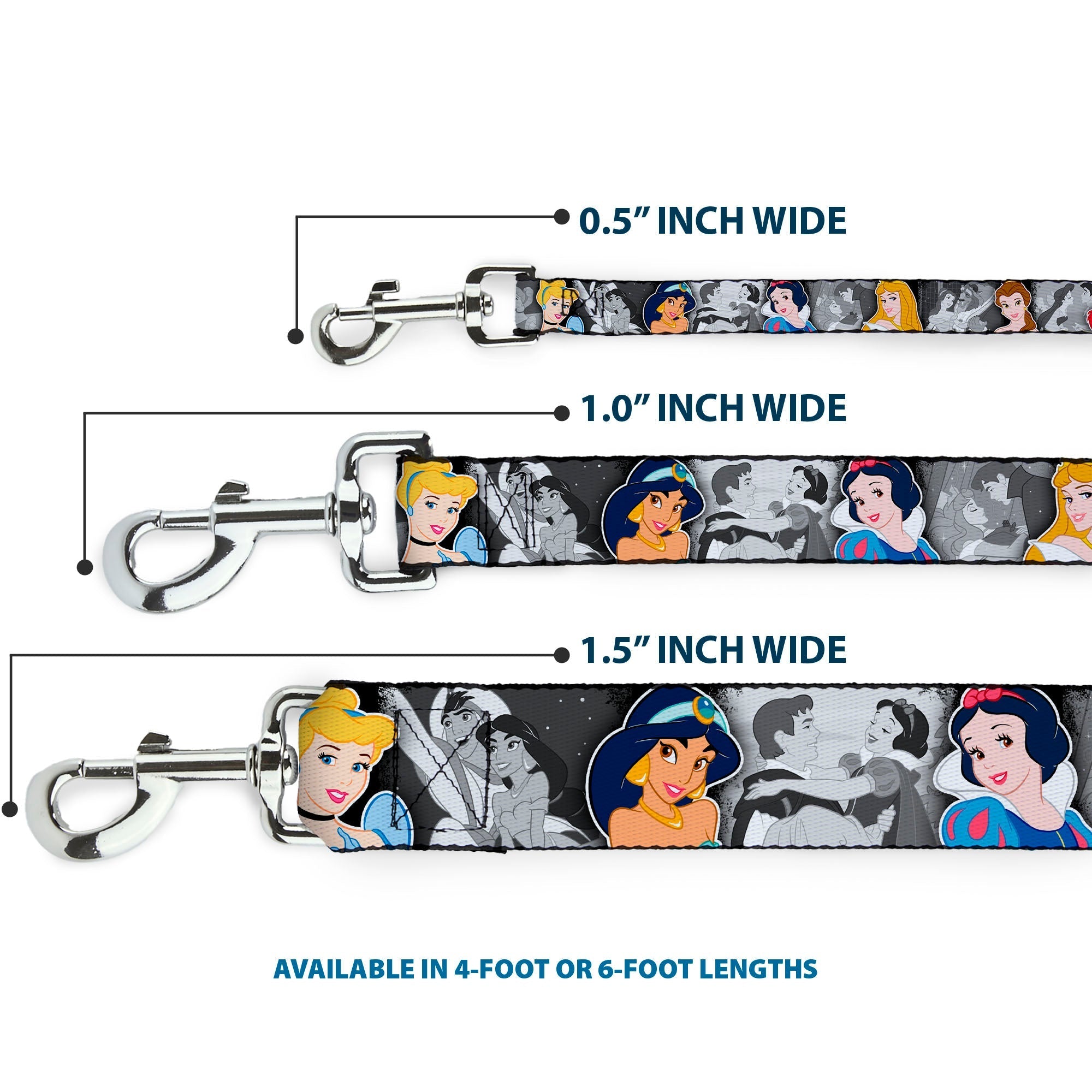 Dog Leash - Princess Pose/Princess & Prince Scene Grays/Multi Color