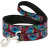 Dog Leash - Stitch 6-Expressions Tropical Flora Burgundy Reds/Greens