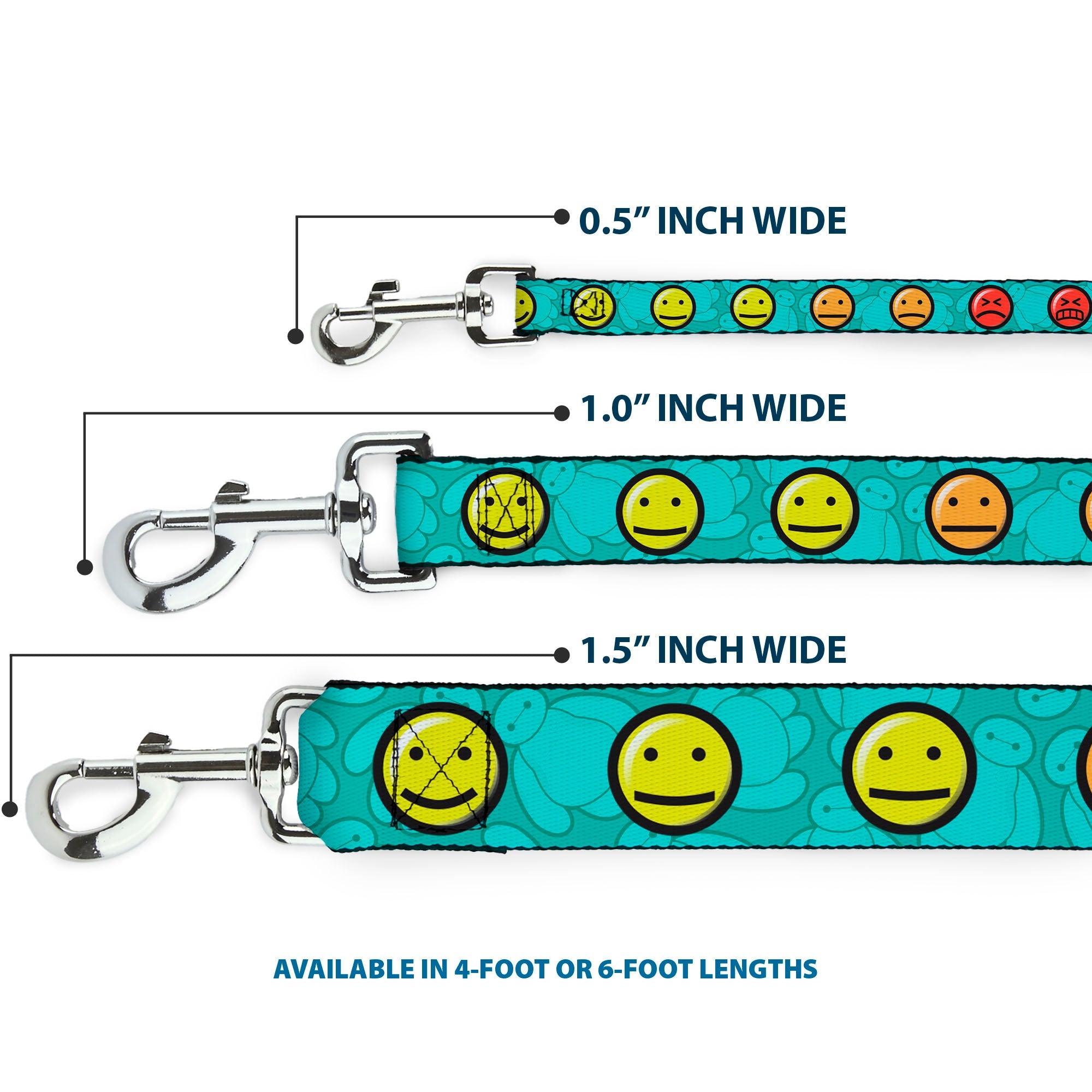 Dog Leash - Baymax/Mood Expressions/Baymax Scattered Turquoise