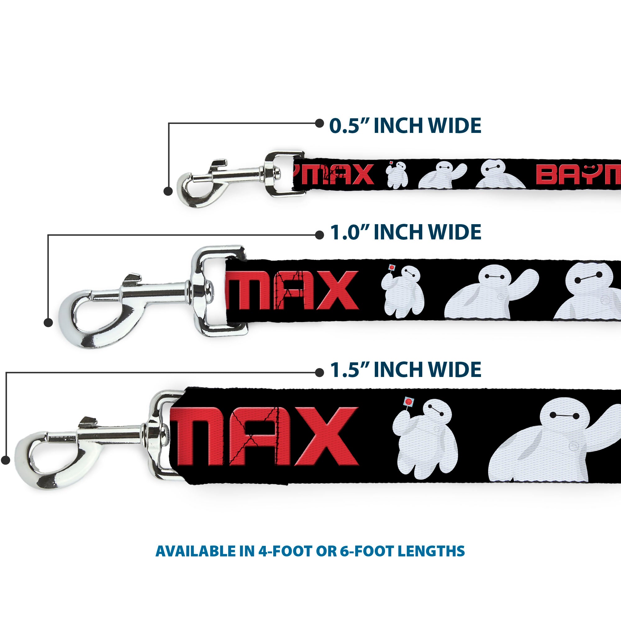 Dog Leash - BAYMAX Poses Black/White/Red 