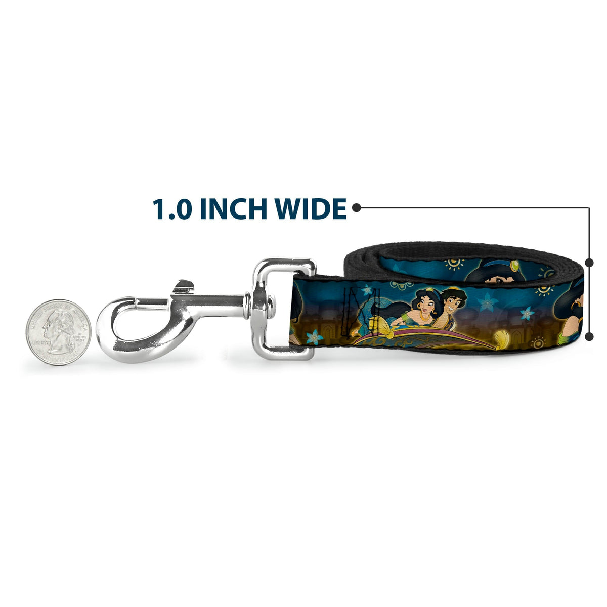 Dog Leash - Jasmine & Aladdin Carpet Ride/Jasmine Poses/Flowers 