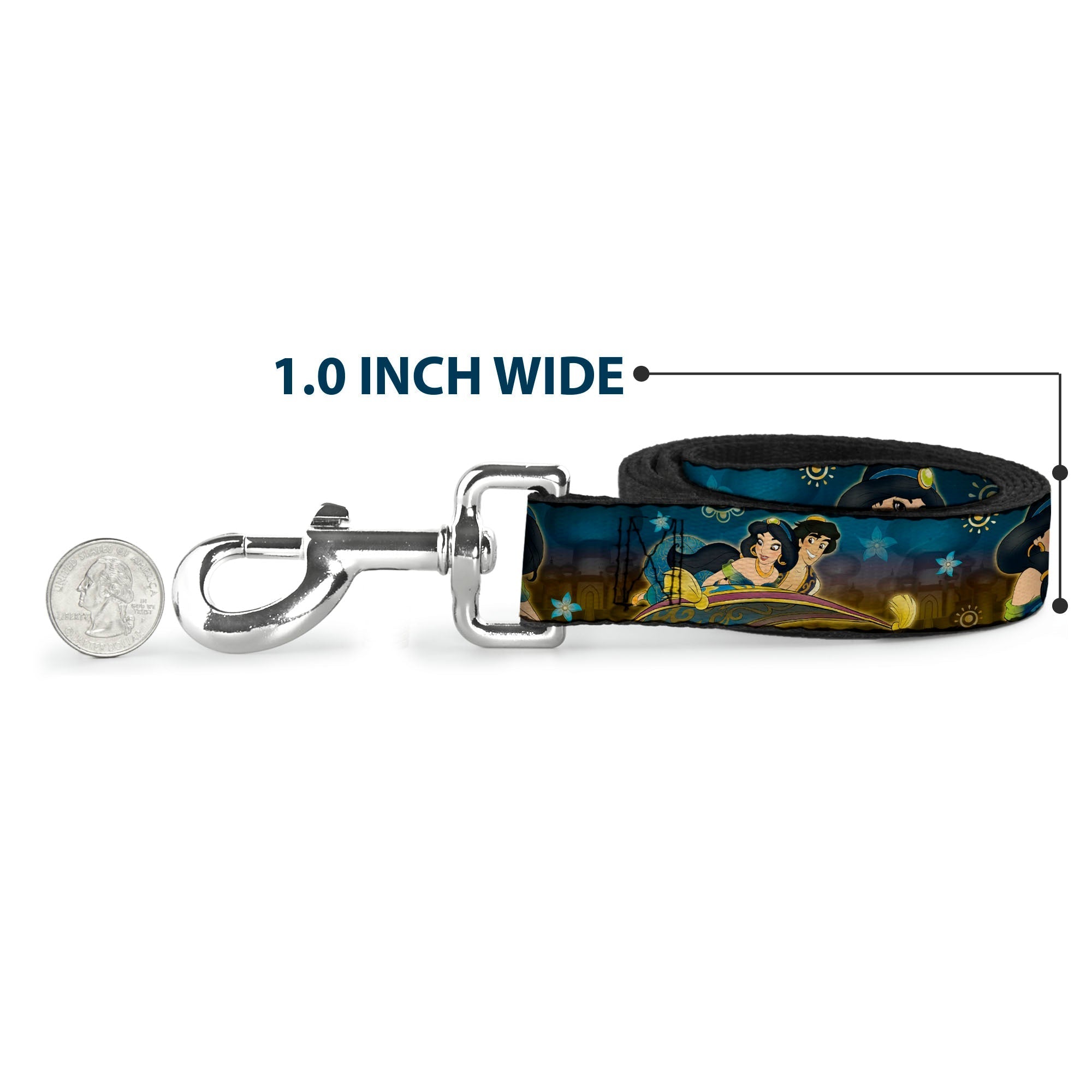 Dog Leash - Jasmine & Aladdin Carpet Ride/Jasmine Poses/Flowers 