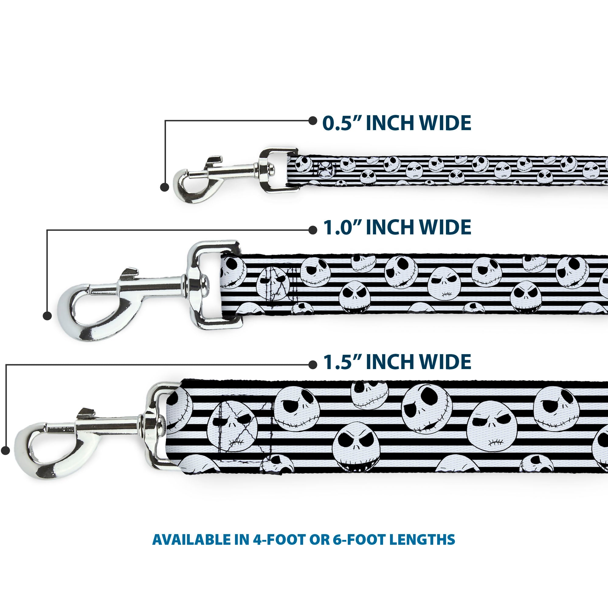 Dog Leash - Jack Expressions/Stripe White/Black 