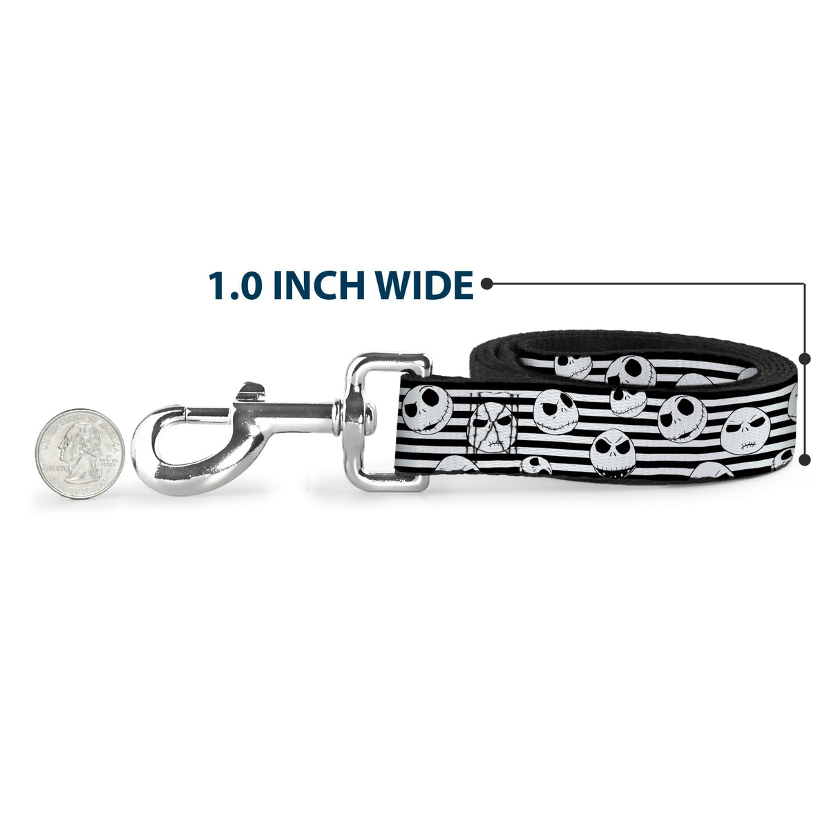 Dog Leash - Jack Expressions/Stripe White/Black 