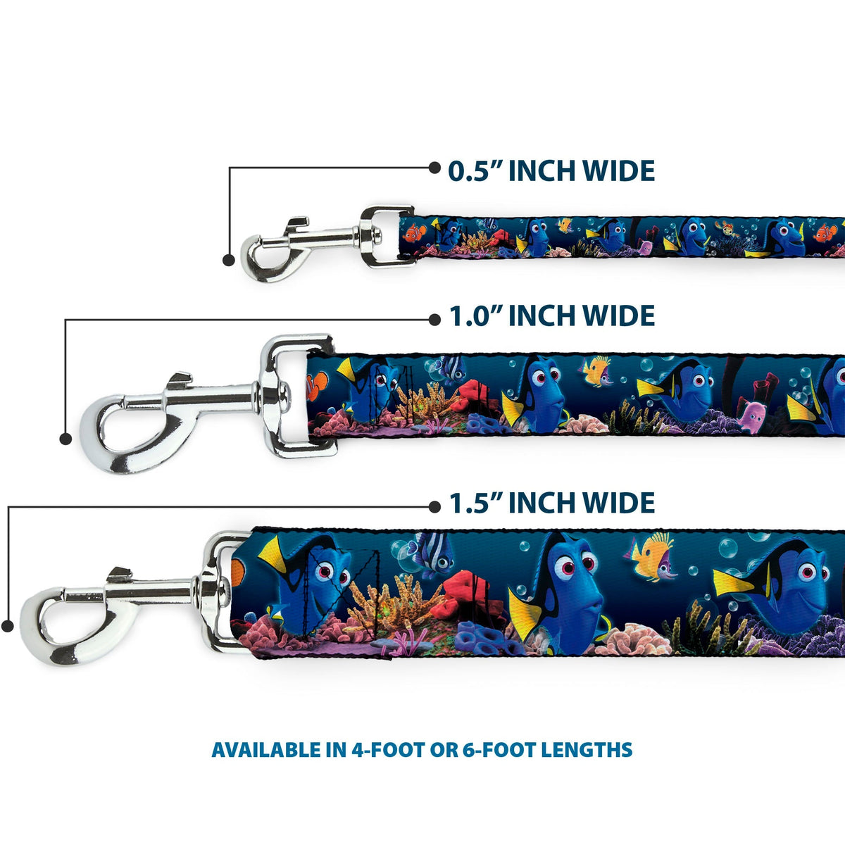 Dog Leash - Dory Poses & Friends Under the Sea 