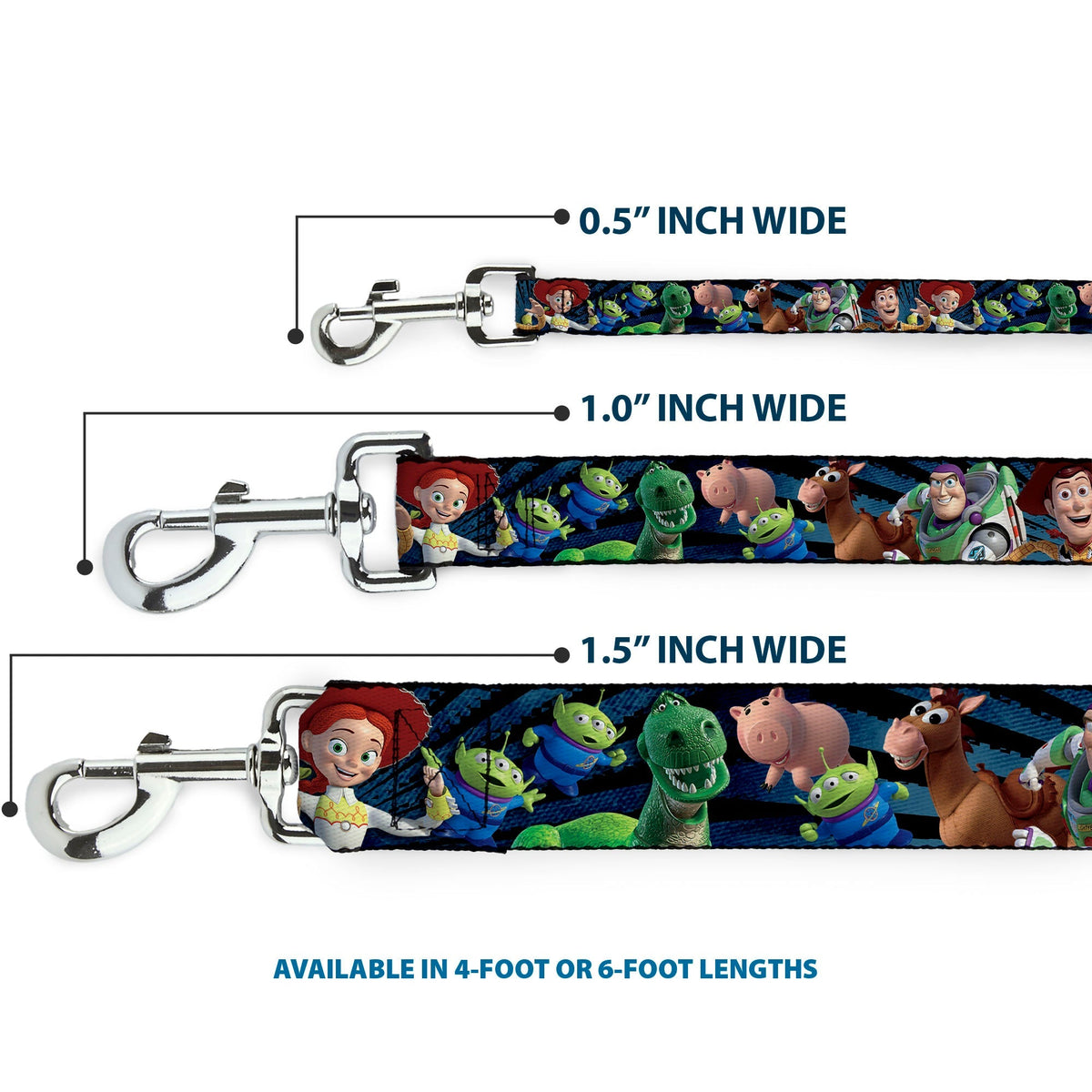 Dog Leash - Toy Story Characters Running2 Denim Rays 