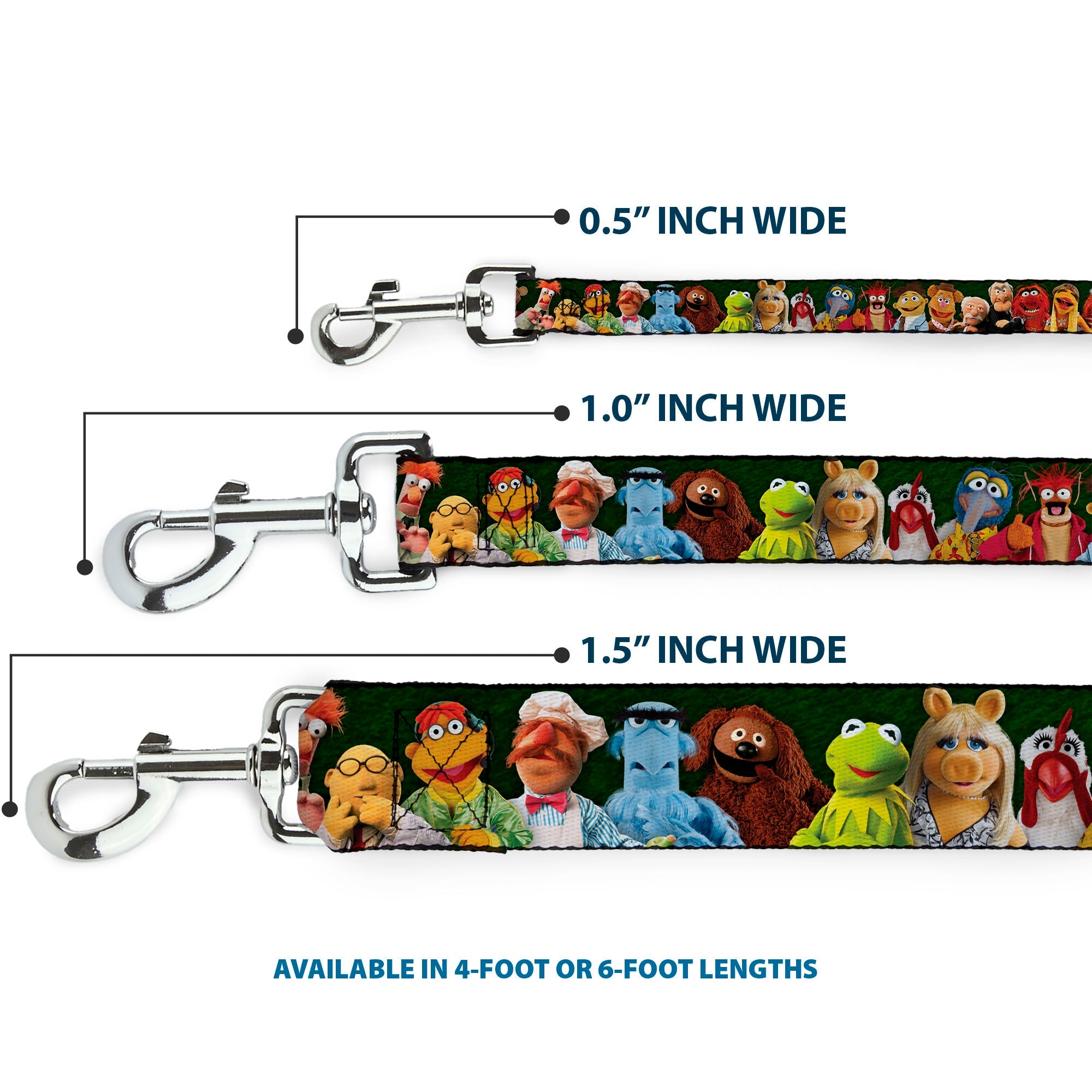 Dog Leash - Muppets 20-Character Group Pose Greens - HT Animal Supply