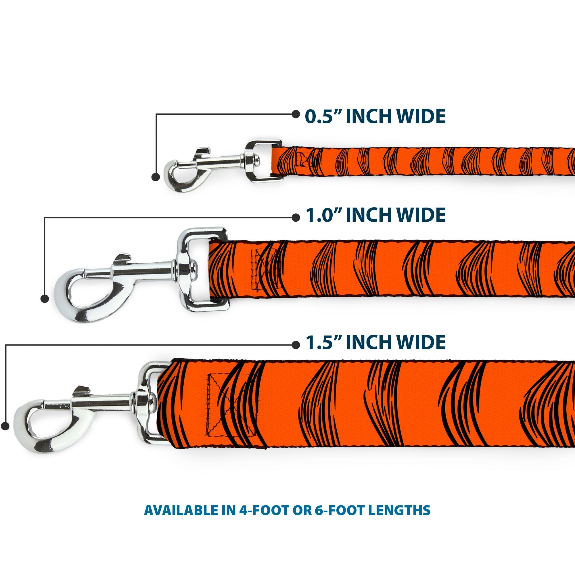 Dog Leash - Tigger Stripes Orange/Black