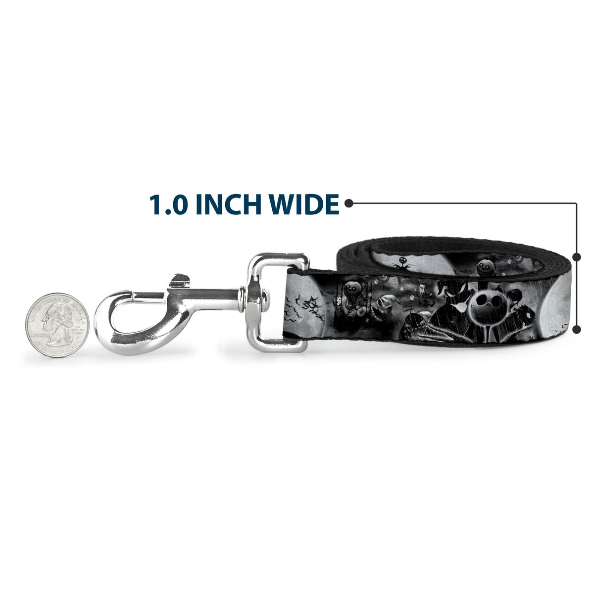 Dog Leash - Jack & Oogie Boogie Scenes Grays 
