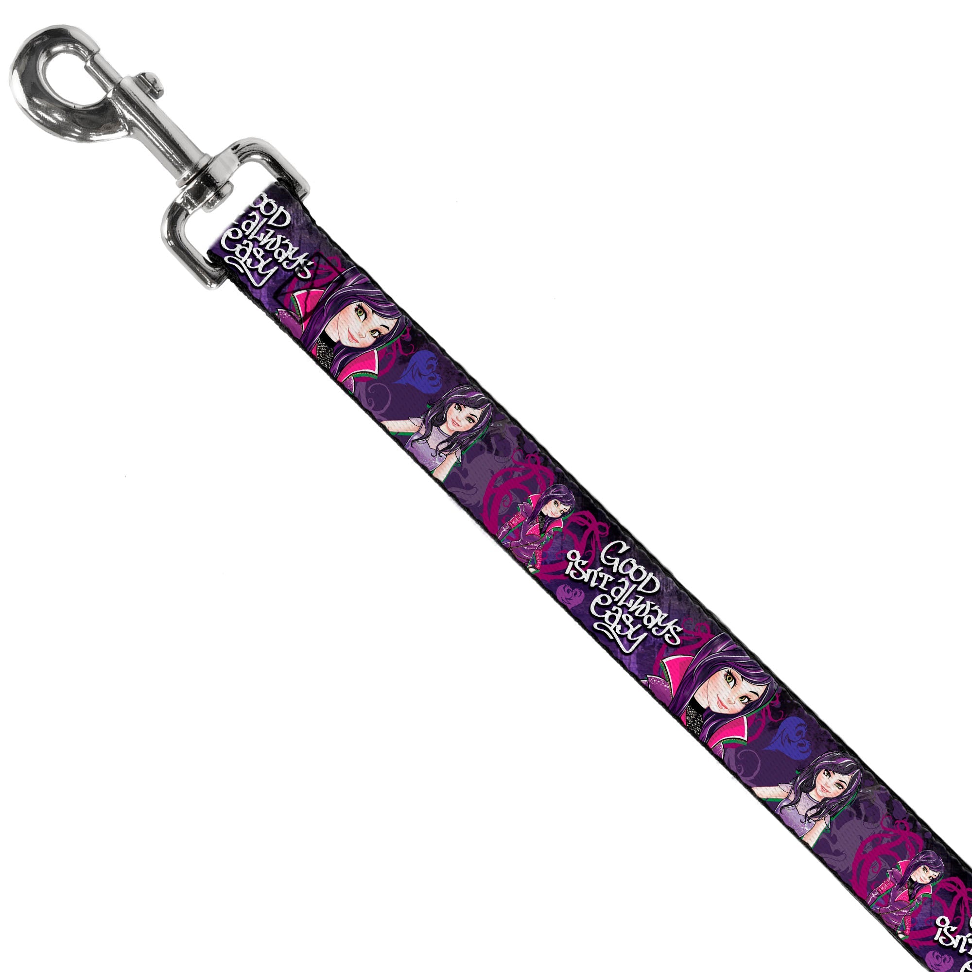 Dog Leash - Descendants Mal 3-Poses GOOD ISNT ALWAYS/Hearts/Dragons EASY Purples/Pinks
