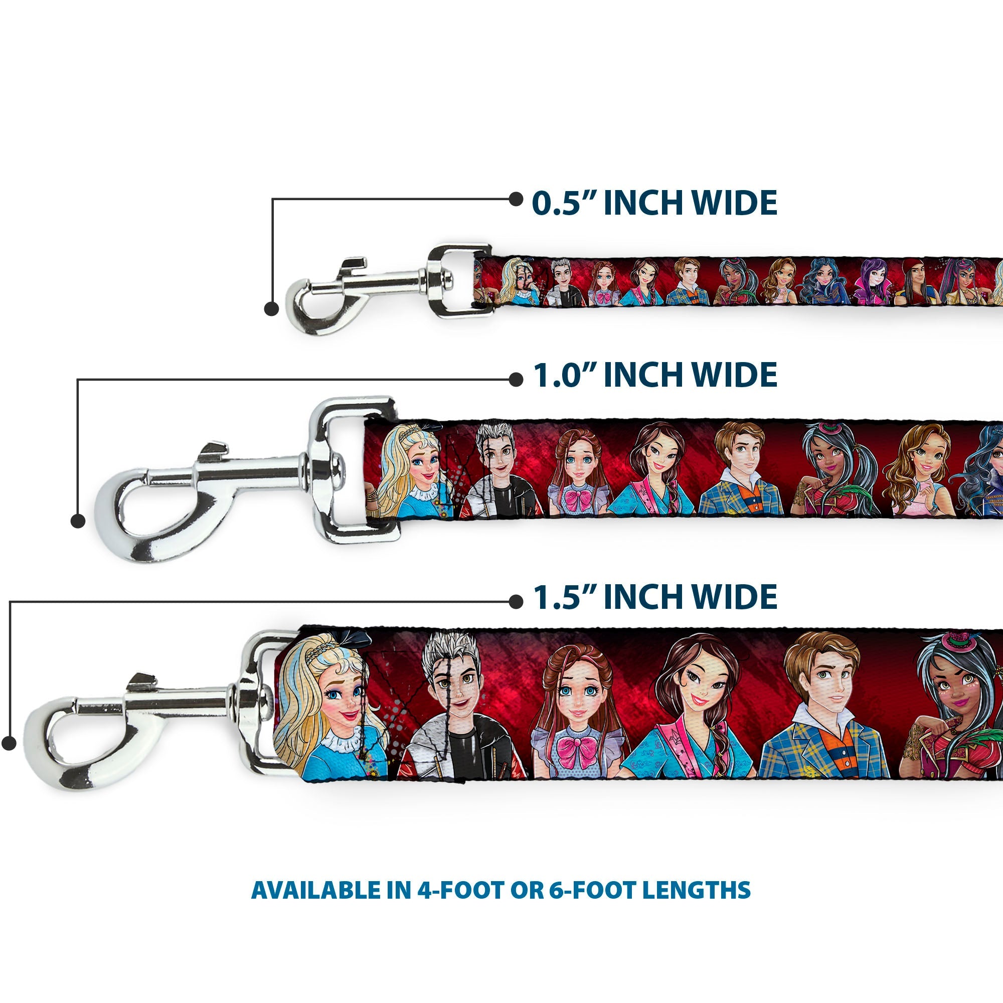 Dog Leash - Descendants 11-Character Group Pose Reds/Gray