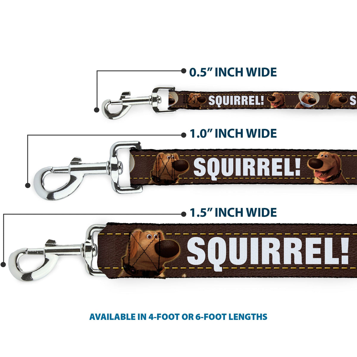 Dog Leash - Dug 3-Poses/SQUIRREL! Brown/Yellow/White 