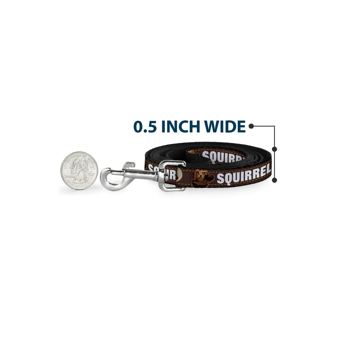 Dog Leash - Dug 3-Poses/SQUIRREL! Brown/Yellow/White 
