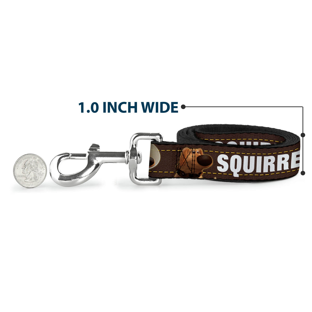Dog Leash - Dug 3-Poses/SQUIRREL! Brown/Yellow/White 