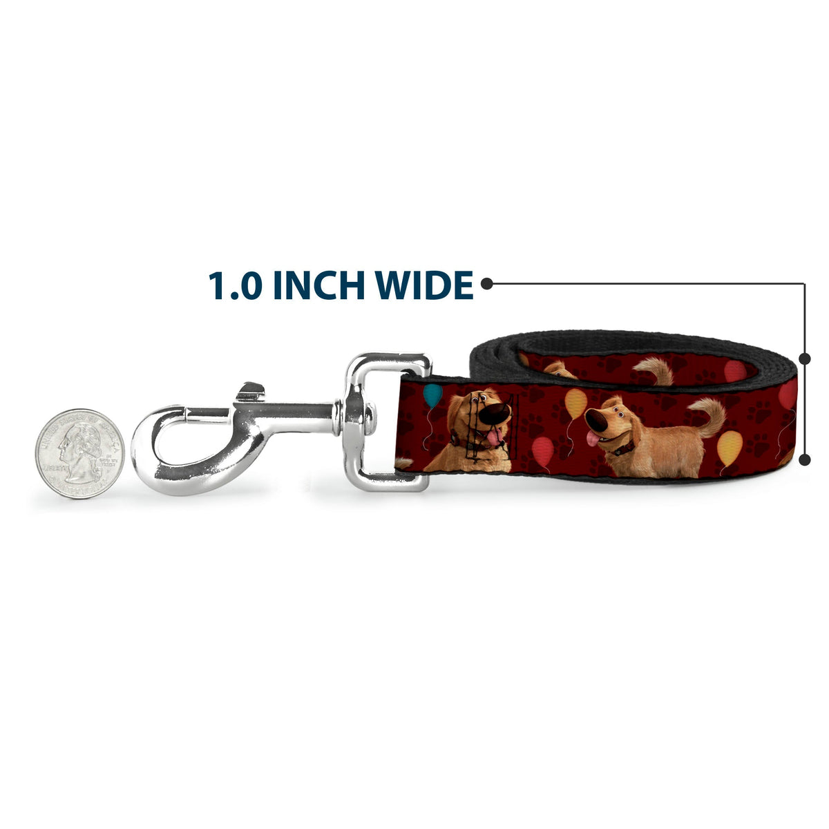 Dog Leash - Dug 4-Poses/Balloons/Paw Print Reds 